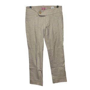 Lilly Pulitzer Womens Beige Khaki Pants Size 0 Cotton/Spandex
